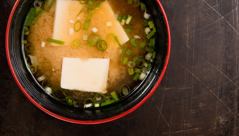Miso Soup with Tofu and Spinach