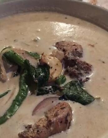 Kerala chicken stew with appam